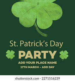 saint Patrick's party flyer poster social media post design