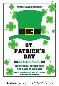 saint Patrick's party  poster flyer social media post design