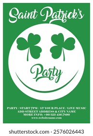 Saint Patrick's party poster flyer social media post design