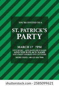 Saint  patrick's party poster flyer or social media post design