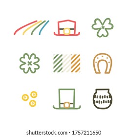 Saint Patrick's symbol set - vector illustration