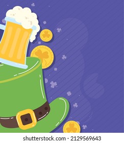 saint patricks tophat and coins card