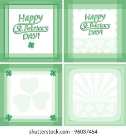 Saint Patrick's vector card set in retro style