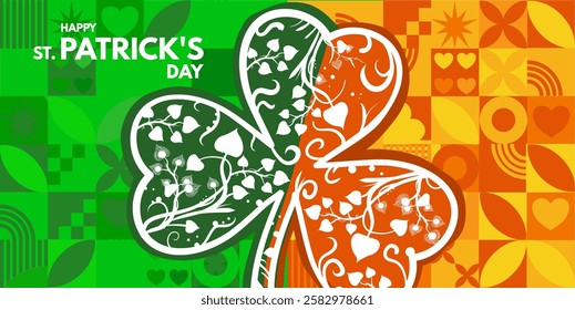  Saint Patrics Day, banner and vector illustration