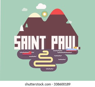 Saint Paul beautiful city to visit. vector cartoon