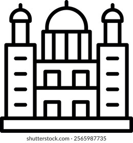 Saint Paul Cathedral Line Vector Icon Design