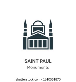 Saint paul glyph icon vector on white background. Flat vector saint paul icon symbol sign from modern monuments collection for mobile concept and web apps design.