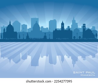 Saint Paul; Minnesota city skyline vector silhouette illustration