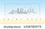 Saint Paul, Minnesota skyline vector illustration and typography design 