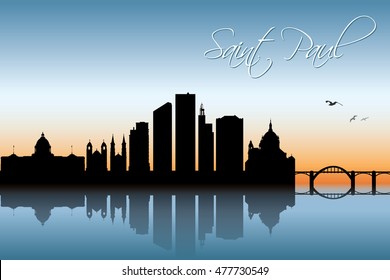 Saint Paul skyline - Minnesota - United States of America - vector illustration