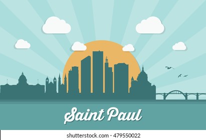 Saint Paul skyline - Minnesota - United States of America - vector illustration