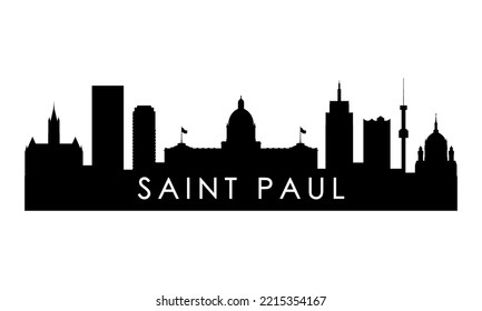 Saint Paul skyline silhouette. Black Saint Paul city design isolated on white background. 