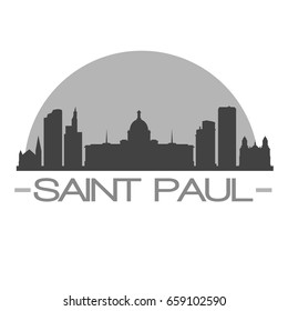 Saint Paul Skyline Silhouette Skyline Stamp Vector City Design