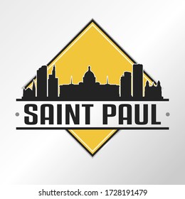 Saint Paul, St Paul, MN, USA Skyline Logo. Adventure Landscape Design Vector Illustration.