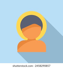 Saint person icon flat vector. Art image. Jesus character holy