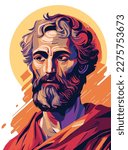 Saint Peter Apostle of Christ Colored Vector Illustration.