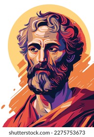 Saint Peter Apostle of Christ Colored Vector Illustration.