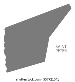 Saint Peter Barbados Map In Grey