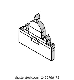 saint peter basilica isometric icon vector. saint peter basilica sign. isolated symbol illustration