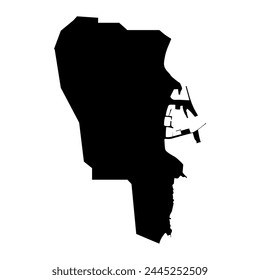 Mapa de las parroquias de Saint Peter Port, división administrativa de Guernsey. Ilustración vectorial.