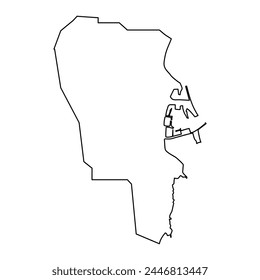 Mapa de las parroquias de Saint Peter Port, división administrativa de Guernsey. Ilustración vectorial.