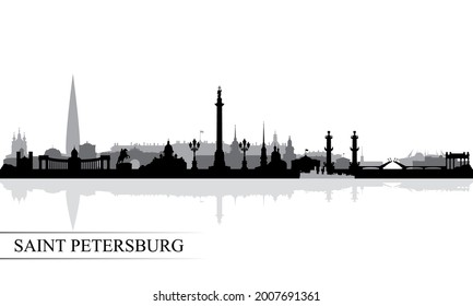 Saint Petersburg city skyline silhouette background, vector illustration