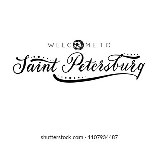 Saint Petersburg handwritten lettering inscription. Vector illustration.