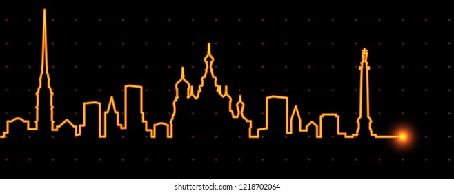 Saint Petersburg Light Streak Skyline