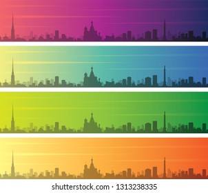 Saint Petersburg Multiple Color Gradient Skyline Banner