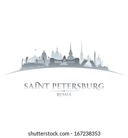 Saint Petersburg Russia city skyline silhouette. Vector illustration