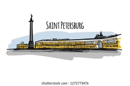 Saint Petersburg, Russia. Sketch for your design