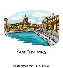 Saint Petersburg, Russia. Sketch for your design