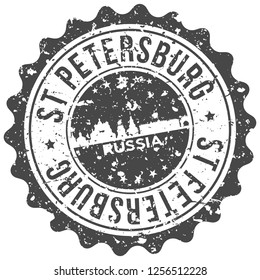 Saint Petersburg Russia. Travel Stamp. Icon City. Design Tourism. Export Seal. Vector.
