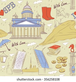 Saint Petersburg seamless pattern