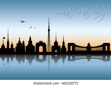 Saint Petersburg skyline - vector illustration