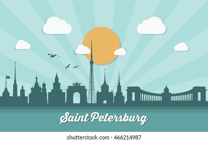 Saint Petersburg skyline - vector illustration

