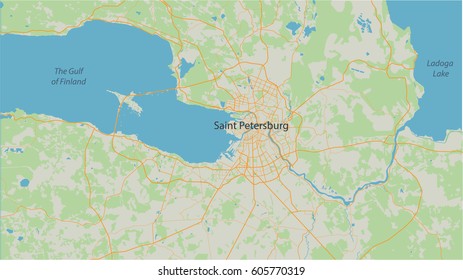 Saint Petersburg vector city map