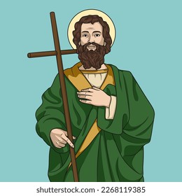 Saint Philip, die Apostelfarbene Vektorgrafik