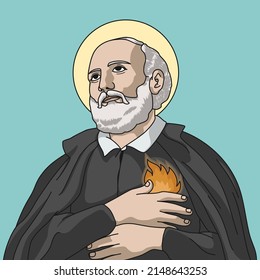 Saint Philip Neri Colored Vector Illustration