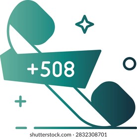 Saint Pierre And Miquelon country code Gradient icon for global identification