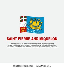 Modèle De Création D'Arrière-Plan Drapeau Saint-Pierre-Et-Miquelon. Bannière De La Fête De L'Indépendance De Saint-Pierre-Et-Miquelon, Social Media Post. Background