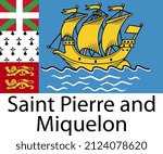 SAINT PIERRE AND MIQUELON FLAG DESIGN FOR SOCIAL MEDIA AND PRINT MEDIA.