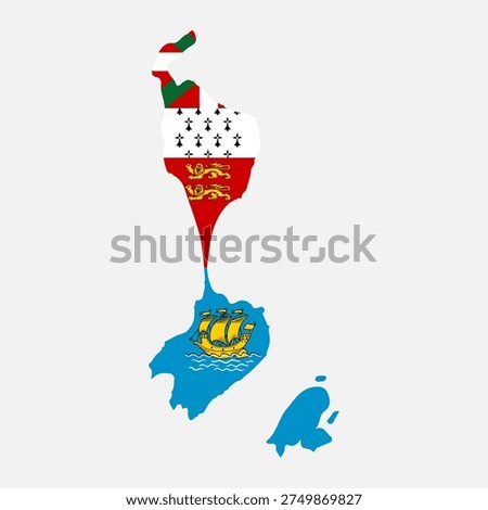 Saint Pierre and Miquelon flag simple illustration for independence day or election