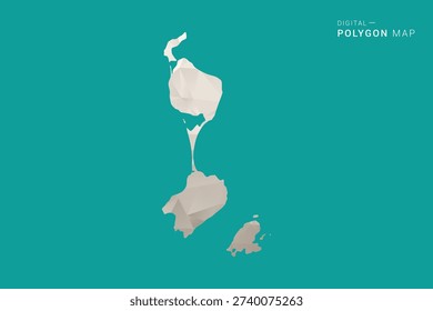 Saint Pierre and Miquelon Map - Green and Gray Polygon Vector Illustration, Low Poly Geometric Design with Clean Minimal Style on Solid Background for Infographic Use.