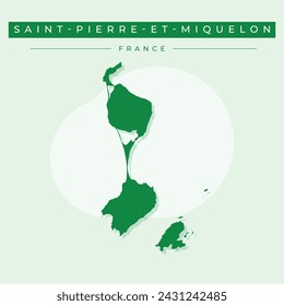 Saint Pierre Miquelon map on white background vector, Saint Pierre Miquelon Map Outline Shape Black on White Vector Illustration, High detailed black illustration map -Saint Pierre Miquelon.