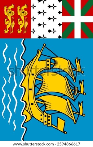 Saint Pierre and Miquelon Vertical Flag, Vertical Flag Saint Pierre and Miquelon