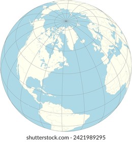 Saint Pierre and Miquelon's map at the heart of the orthographic world projection, has French influence in the North Atlantic.