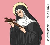 Saint Rita of Cascia Colored Vector Illustration