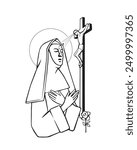 Saint Rita Vector Catholic religious Illustration 