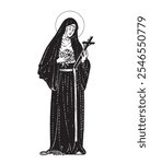 Saint Rita Vector Catholic religious Illustration